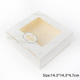 HULIANFU StoBag 5pcs Egg Yolk Crisp Cookie Baking Packing Box Donuts Chocolate Gift Clear Window Birthday Christmas Event &amp; Party Favors
