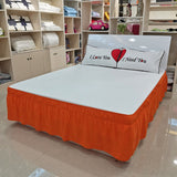 HULIANFU Pleated Bed Skirt Single and Double Dustproof  Cover Surrounding ding Plain Elastic Band  Apron