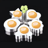 HULIANFU  5 Shapes Stainless Steel Fried Egg Shaper Egg Mold DIY Breakfast Egg Pancake Rings Sandwich Kitchen Tools Utensil Baking Tools