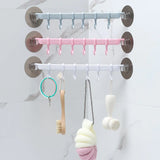 HULIANFU Organizer Hook Plastic Bathroom Sucker Vacuum Frame Towel Double Adjustable Wall Tool Shelves Flexible Cupboard Holder Hanger