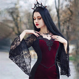 Gothic Dark Mesh Midi Dress Women Victorian Costume Velvet Robe Renaissance Witch Medieval Dresses Cosplay Wizard Halloween Y2k