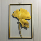 HULIANFU 2023 Nordic Metal Leaf Plant Wall Decor Wrought Iron Wall Hanging Non-perforated Wall Mural Living Room Bedroom Home Decoration Hot