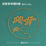 HULIANFU 2023 Nordic Metal Leaf Plant Wall Decor Wrought Iron Wall Hanging Non-perforated Wall Mural Living Room Bedroom Home Decoration Hot