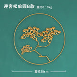 HULIANFU Nordic Metal Leaf Plant Wall Decor Wrought Iron Wall Hanging Non-perforated Wall Mural Living Room Bedroom Home Decoration Hot