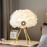 HULIANFU table lamps for bedroom modern luxury living room led feather lamp for bedroom bedside lamp desk lamp aesthetic girl cute nordic