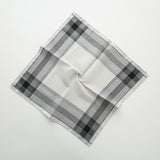 HULIANFU Men  Fashion Business Pure Cotton Jacquard Plaid Handkerchief Out Camping Picnic Eating Clean Portable Pocket Towel Harajuku