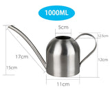 HULIANFU Long Mouth Water Can Stainless Steel Watering Pot Garden Flower Plants Watering Cans 500ML /1000ML Kettle Gardening Tool