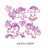 HULIANFU Iron on Cute Animal Patches Set for Clothing DIY T-shirt Applique Vinyl Unicorn Heat Transfer Clothes Stickers Thermal Press T
