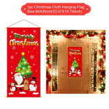 HULIANFU Merry Christmas Hanging Flag Christmas Decorations For Home Door Christmas Ornaments Xmas Gifts Navidad Decor 2023 New Year