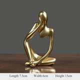 HULIANFU Thinker Statue Abstract Figure Sculpture Mini Character Statue Ornaments For Home Desktop Furnishings Home Decor Birthday Gift