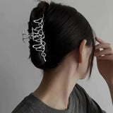 hulianfu Luxury Hollow Out Metal Hair Claw For Women Girls Geometric Hair Crab Female Vintage Bowknot Catch Clip Fashion  y2k Accessories