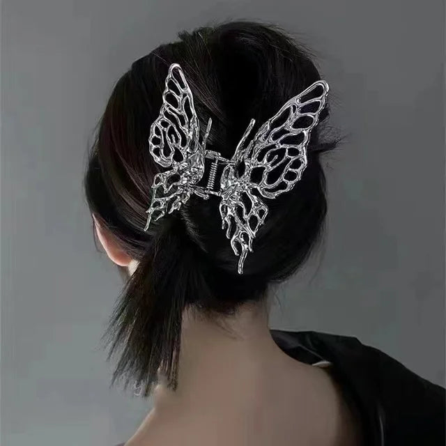 hulianfu Luxury Hollow Out Metal Hair Claw For Women Girls Geometric Hair Crab Female Vintage Bowknot Catch Clip Fashion  y2k Accessories