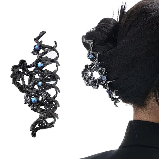 hulianfu Luxury Hollow Out Metal Hair Claw For Women Girls Geometric Hair Crab Female Vintage Bowknot Catch Clip Fashion  y2k Accessories