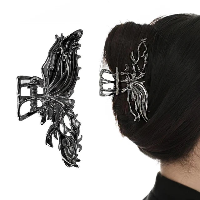 hulianfu Luxury Hollow Out Metal Hair Claw For Women Girls Geometric Hair Crab Female Vintage Bowknot Catch Clip Fashion  y2k Accessories