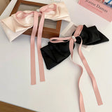 hulianfu Korean Fashion Fabric Bowknot Rhinestone Heart Hair Clip Claw Headwear For Women Back of Head Spring Clip Jewelry