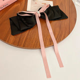 hulianfu Korean Fashion Fabric Bowknot Rhinestone Heart Hair Clip Claw Headwear For Women Back of Head Spring Clip Jewelry