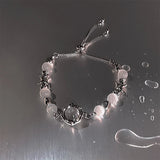 hulianfu Korean Titanium Steel Trendy Opal Star Light Beads Bracelet Unisex Fashion Bangles Party Jewelry Gifts