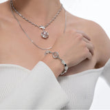 hulianfu Korean Titanium Steel Trendy Opal Star Light Beads Bracelet Unisex Fashion Bangles Party Jewelry Gifts