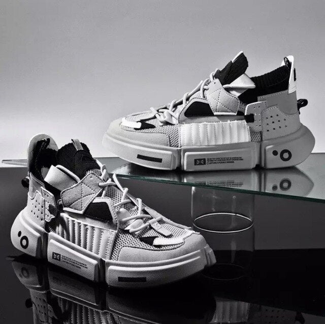 flowersverse Men Sport Shoes Thick Bottom Sneakers Men Casual Shoes Lightweight Platform Shoes Soft Breathable Brand Running Shoes