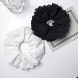 hulianfu Oversized Lace French Hair Scrunchie For Women Elastic Ponytail  Donut Ponytail Holder Headbands Elastic Hair Accessories