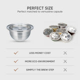 HULIANFU Wholesale Set Stainless Steel Reusable Capsule Compatible with Nespresso Vertuo Vertuoline Coffee Filter