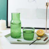 HULIANFU Transparent Color Glass Teacup Set Simple Heat-Resistant Drinking Juice Cup With Tea Pitcher Water Bottle Drinkware