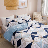 HULIANFU Modern Geometric Pattern Pink Bedding Set King Size Home Soft Queen Duvet Cover Set with Pillowcase Full Twin Bed Quilt Cover