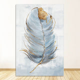 HULIANFU Scandinavian Flower Canvas Art Abstract Painting Print Feather Decoration Picture for Living Room Nordic Home Decor Wall Poster