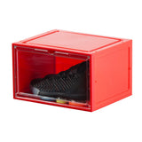 HULIANFU Voice Control LED Sneaker Shoe Storage Boxes Magnetic Sneakers AJ Display Case High-tops Football Shoe Box Stackable Cabinet