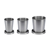HULIANFU Portable Stainless Steel  Coffee Mug Foldable Cup 75ml/150ml/250ml Outdoor Travel Collapsible Telescopic  Hiking Camping Water