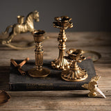 HULIANFU Retro Candlestick Resin Candle Holder Sconce Nostalgic Antique French Candle Stick Rack Accessories Home Decor Photography Props
