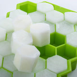 HULIANFU SILIKOLOVE Honeycomb Ice Cube Trays Reusable Silicone Ice cube Mold BPA Free Ice maker with Removable Lids