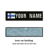 HULIANFU National Flag 10X2.5cm Embroidery Custom Name Text Patch Stripes Badge Iron On Or Sew On Or Velcros Patches For