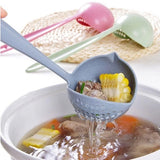 HULIANFU New Soup Spoon Long Handle Kitchen Strainer Solid Color Cooking Colander Kitchen Scoop Plastic Tableware Colander Hot