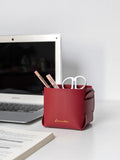 HULIANFU Nordic Style Home Creative Desktop Leather Storage Basket Pen Holder Sundries Key Headphone Storage Box Makeup Finishing Basket
