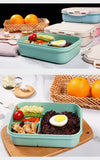 HULIANFU Wheat Straw Lunch Box Microwavable Tableware Students Adult Multi Grids Lunch Boxes Insulation Keep Fresh Leakproof Storage Box