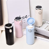 HULIANFU Thermos Water Bottle Coffee Mug Cute Stainless Steel Tumbler Cup with Temperature Display
