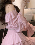 Hulianfu Two Piece Sets Womens Outifits 2023 New Fashion Casual Long Sleeve Chiffon Tops Chic Solid High Waisted Mini Skirt Sets