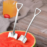HULIANFU Stainless Steel Coffee Tea Spoon Creative Retro Shovel Scoop for Dinner Ice Cream Dessert Watermelon Kitchen Tableware Bar Tool