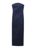 Hulianfu Off Shoulder Denim Dress Woman Blue Corset Long Dress Women Midi Bodycon Dresses For Women 2023 Elegant Party Dress