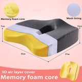 HULIANFU Memory Foam Seat Cushion Orthopedic Pillow Coccyx Office Chair Cushion Car Seat Pillow Wheelchair Massage Vertebrae Seat Pad