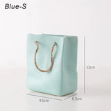 HULIANFU Nordic Creative Shopping Basket ceramic Vase Bag Decoration Simple Dried Flower Arrangement Vase Table Decoration