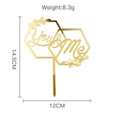 HULIANFU MR&amp;MRS Acrylic Wedding &amp; Engagement Cake Topper Lover Valentine  Day Baking Decoration You&amp;me Anniversary Cake Party Favors