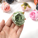 HULIANFU 2023 Silk Peony Artificial Flowers Head Pink Peonies Champagne Fake Flower For Home Wedding Decoration Accessories DIY Handmade Craft