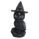 HULIANFU Resin Figure Wizard Figurines Black Magic Cat Ornaments Table Art Original Gifts Cute Miniatures Modern Room Decoration