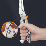 HULIANFU Kitchen Scissors Chicken Bone Scissors Chicken Duck Fish Cutter Shears Stainless Steel Scissors Scale Clean Cook Scissors Knife