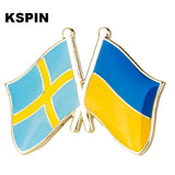 HULIANFU Ukraine flag pin lapel pin badge  Brooch Icons 1PC KS-0187