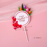 HULIANFU New Back Silk Gauze Skirt Happy Mothers Day Cake Topper Girl Birthday Cake Decoration Party Supplies Cake Decorating Tools