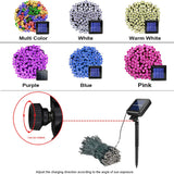 HULIANFU Outdoor Solar String Fairy Light 200 100 LED Festoon Waterproof Street Garland Solar Power Lamp Christmas Party for Garden Decor