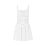 Hulianfu Square Neck White Dress Lovely Lace Patchwork A Line Holiday Party Dresses Casual Mini Summer Dresses Women